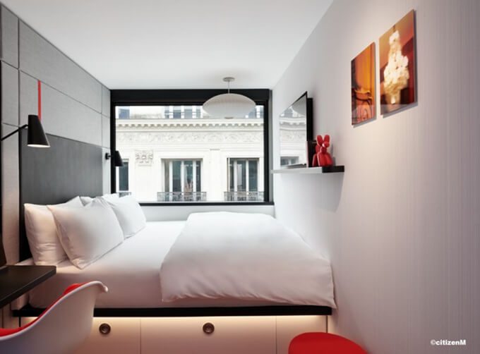 Projet hôtelier CitizenM - Aperçu des chambres